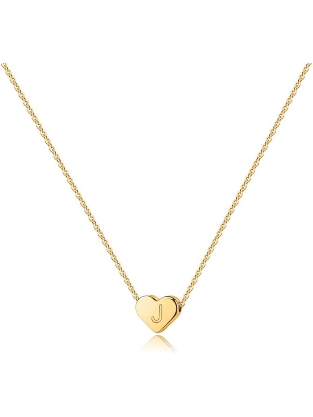 Heart Initial Necklace for Girls - 14K Gold Plated Personalized Birthday Gift